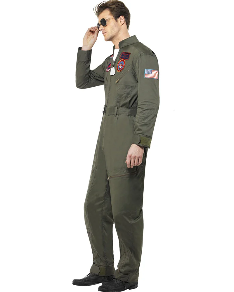 Top Gun Jumpsuit Deluxe Mens Costume - Image 5