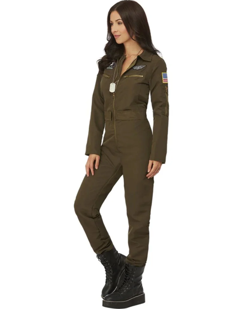 Top Gun Maverick Aviator Jumpsuit Womens Costume - Image 2