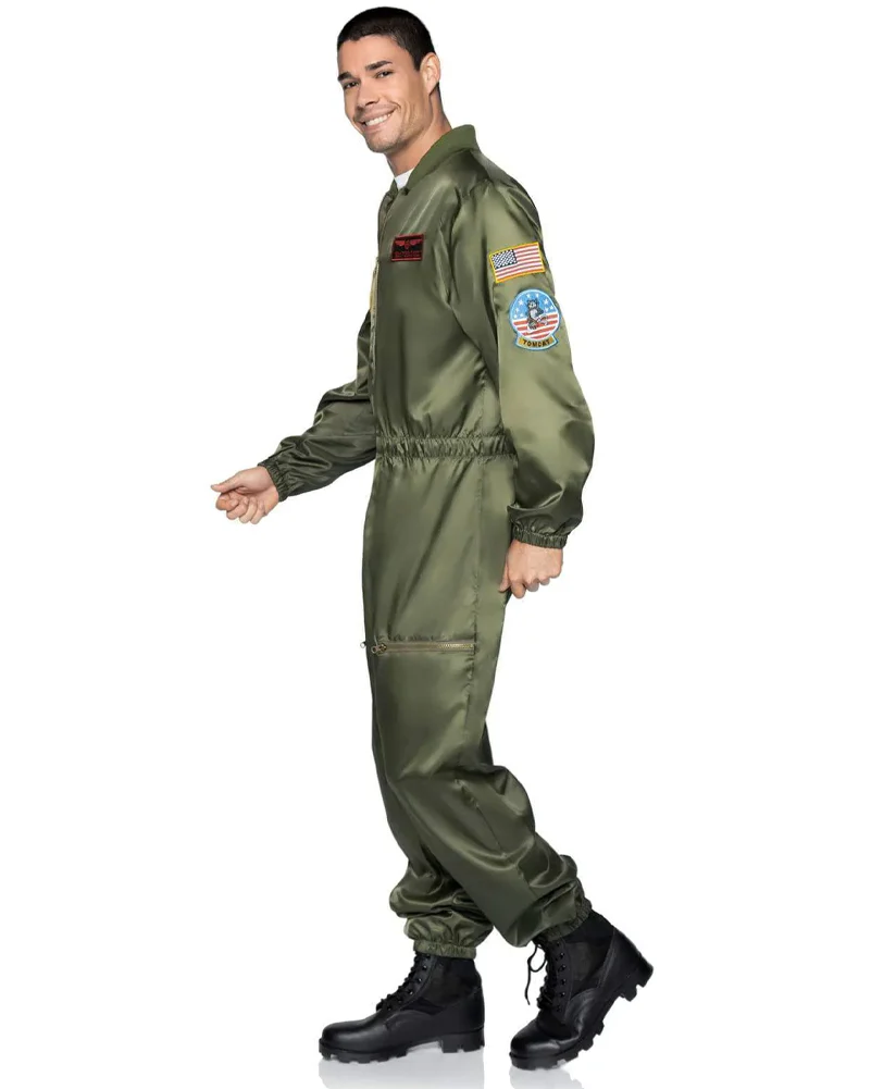 Top Gun Parachute Flight Suit Mens Costume - Image 7