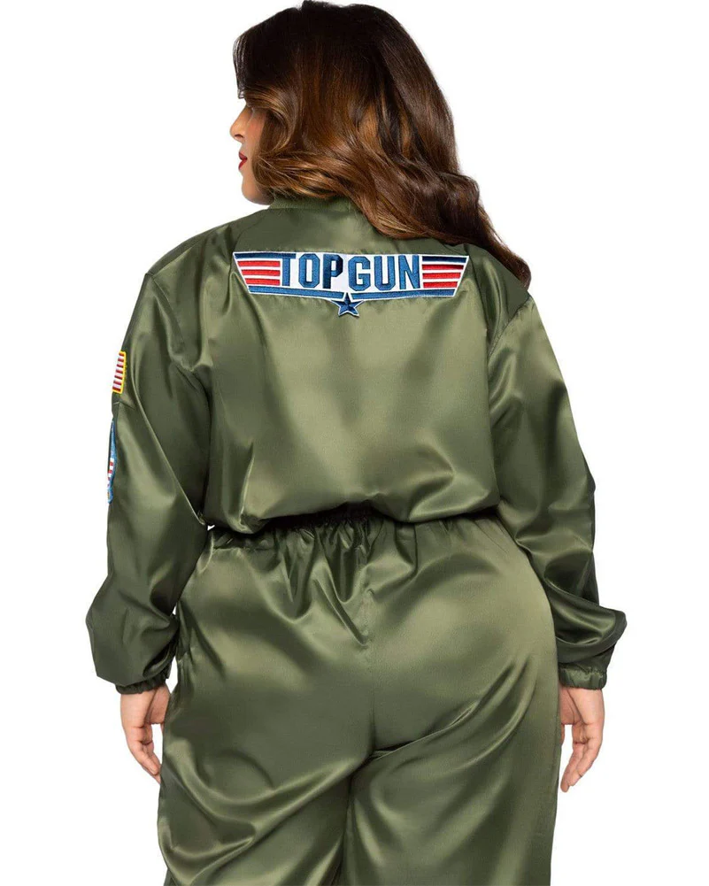 Top Gun Parachute Flight Suit Womens Plus Size Costume - Image 4