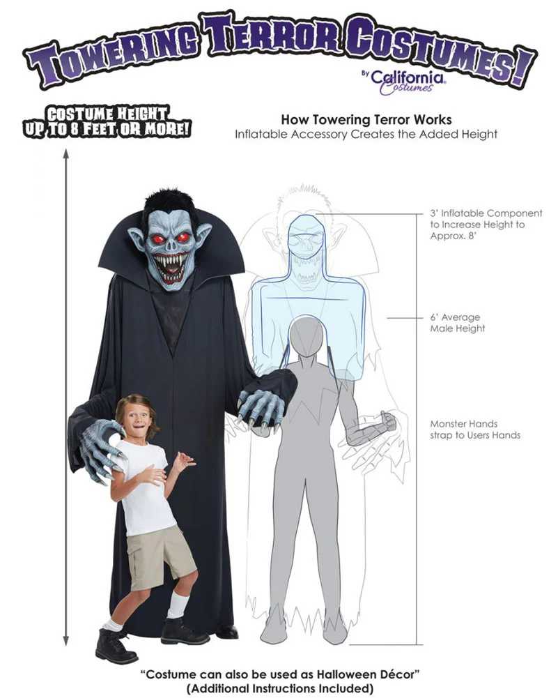 Towering Terror Vampire Adult Costume or Hanging Prop - Image 2