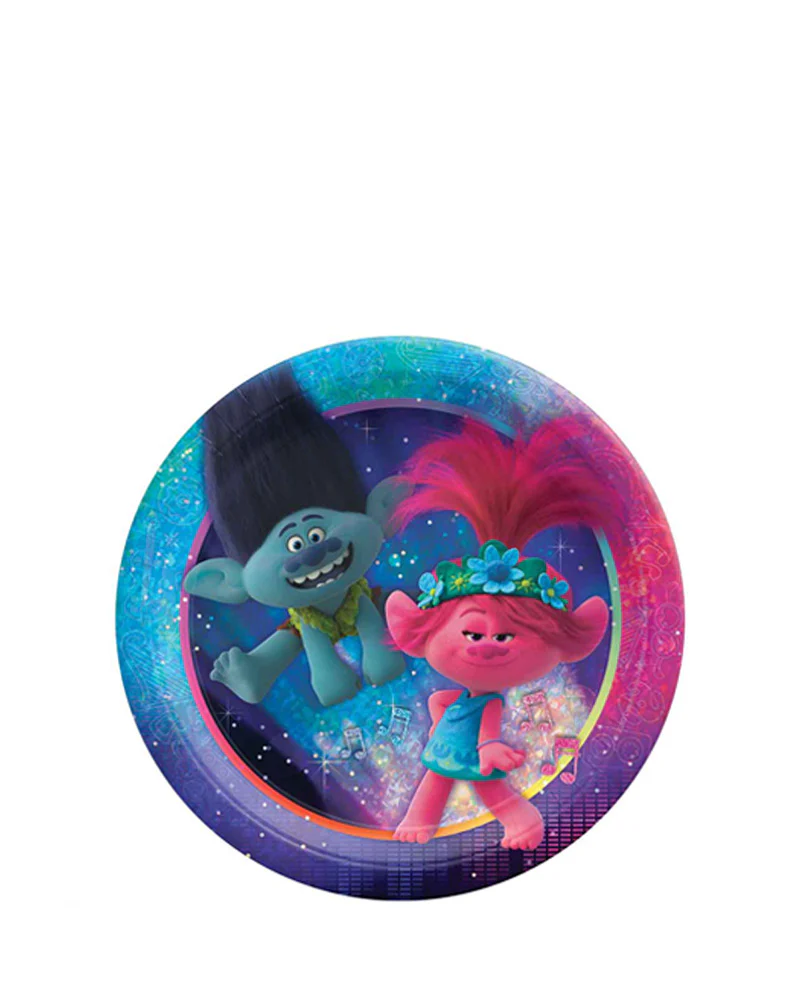 Trolls 2 Assorted 17cm Round Prismatic Paper Plates Pack of 8 - Image 2