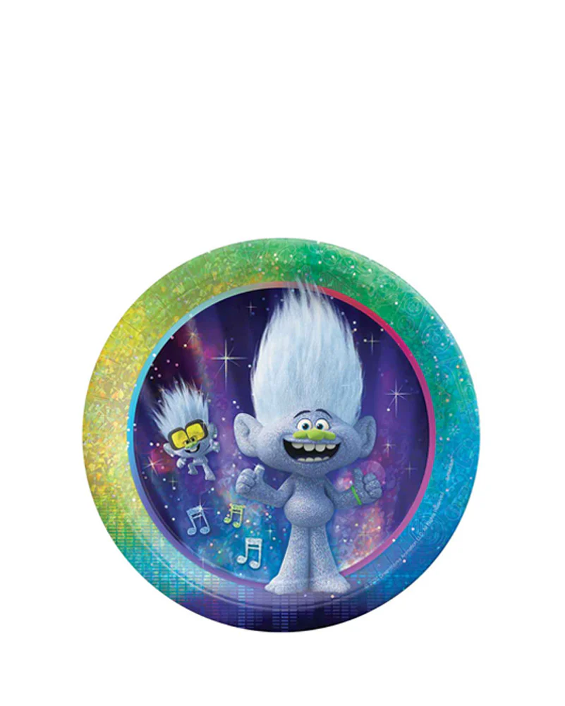 Trolls 2 Assorted 17cm Round Prismatic Paper Plates Pack of 8 - Image 4