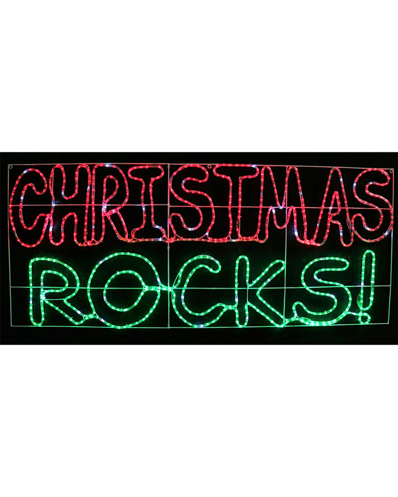 Twinkle Ropelight LED Christmas Rocks Sign