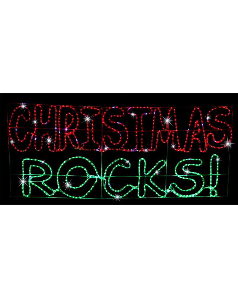 Twinkle Ropelight LED Christmas Rocks Sign - Image 2