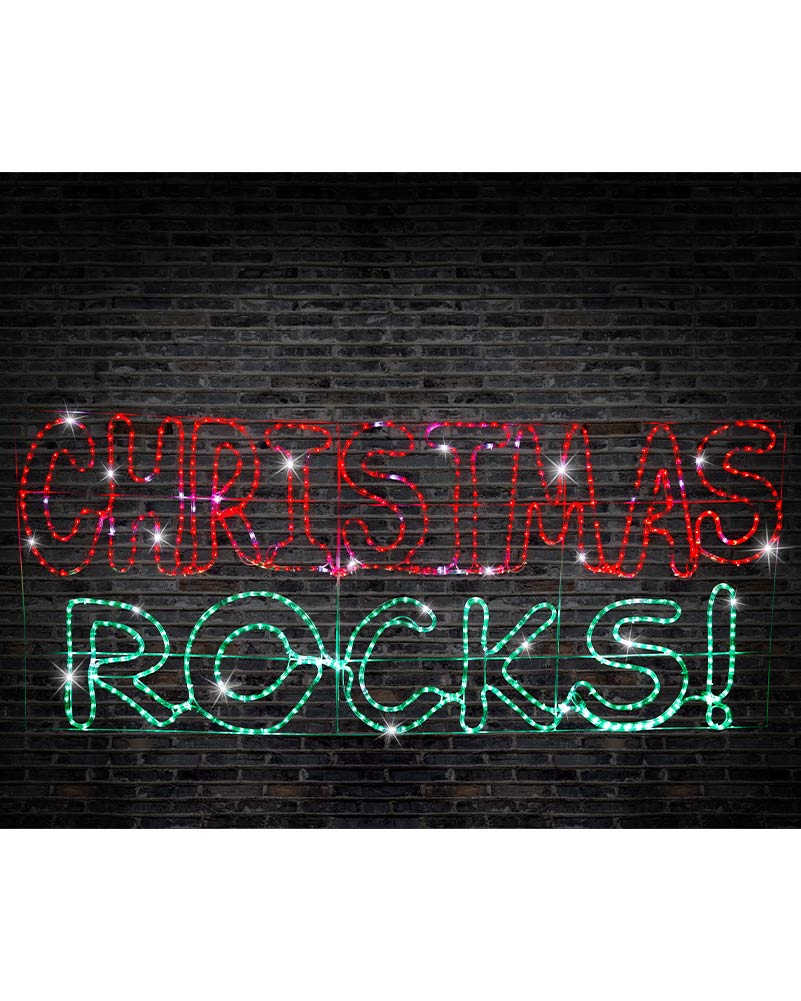 Twinkle Ropelight LED Christmas Rocks Sign - Image 3