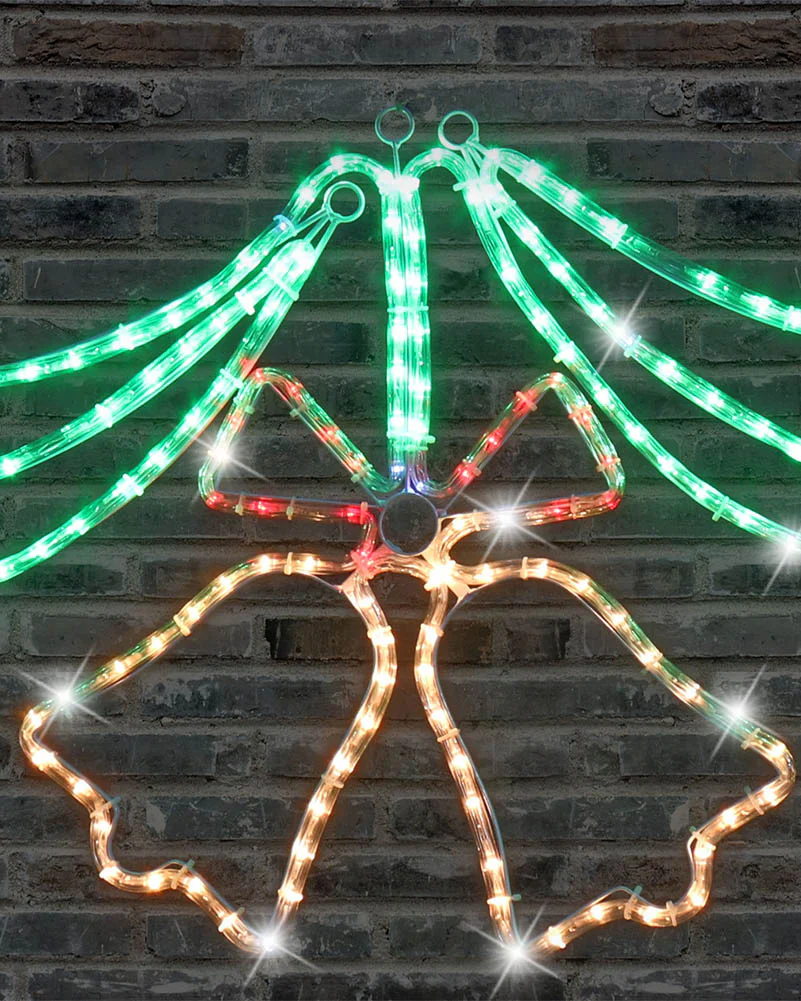Twinkling Warm White Triple Bell Ropelight LED Christmas Lights - Image 2