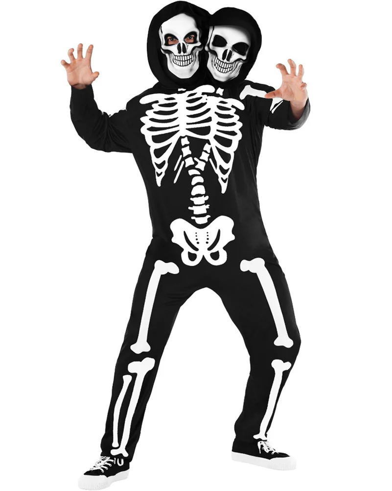 Two Headed Skeleton Mens Costume - Image 3