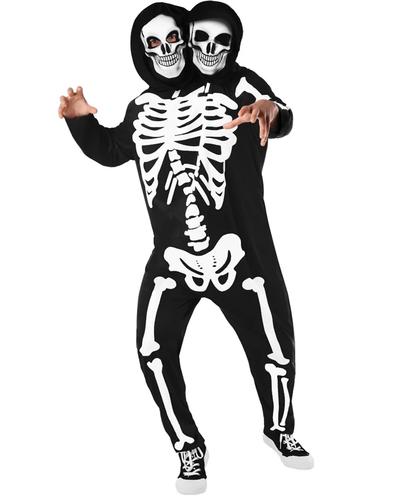 Two Headed Skeleton Mens Costume - Image 5
