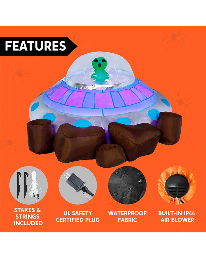 UFO with Alien LED Lawn Inflatable 1.5m - Image 4