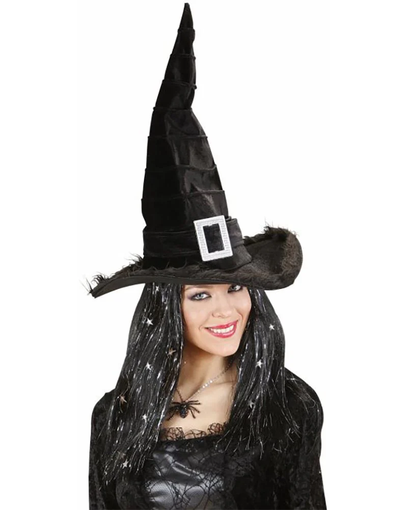 Velvet Witch Hat with Buckle - Image 2