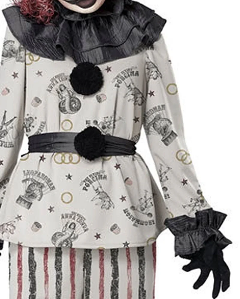 Vintage Creepy Clown Womens Costume - Image 3