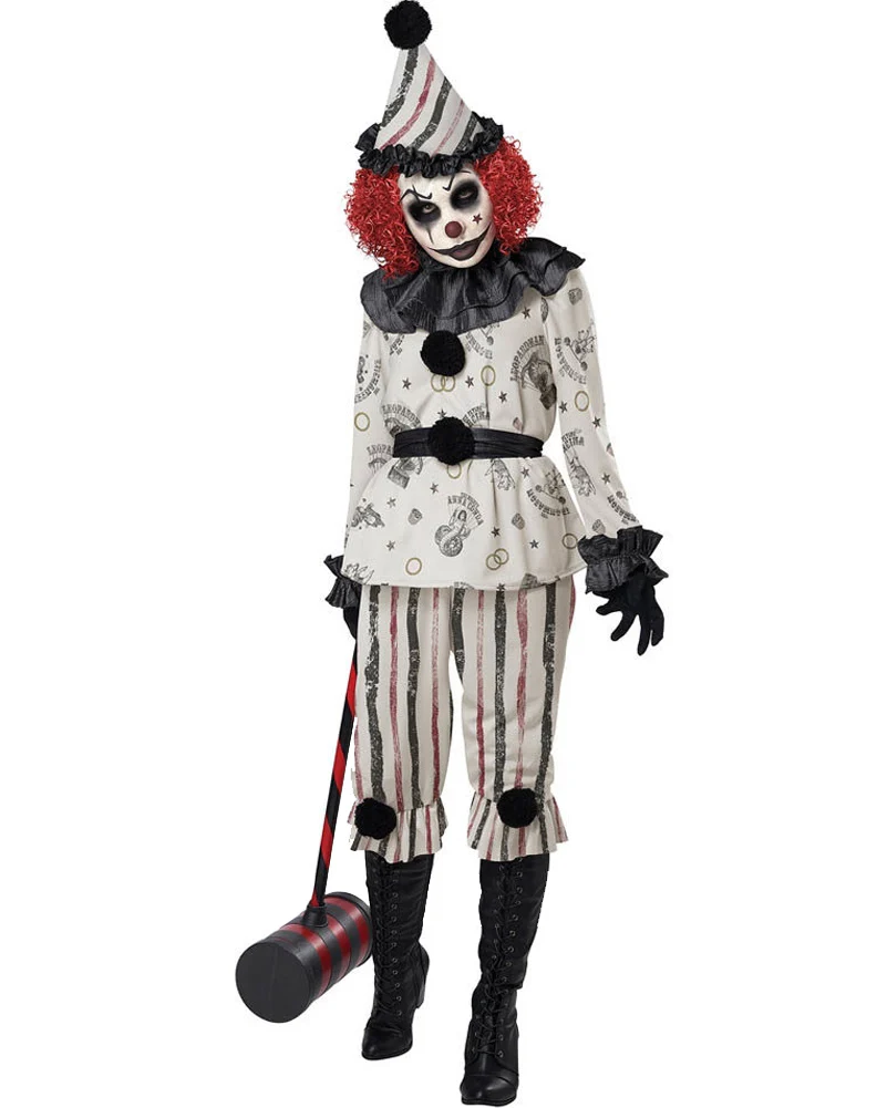Vintage Creepy Clown Womens Costume - Image 5