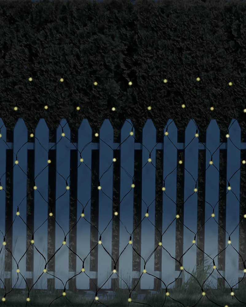 Warm White 250 Piece Solar LED Net Lights 1.3m