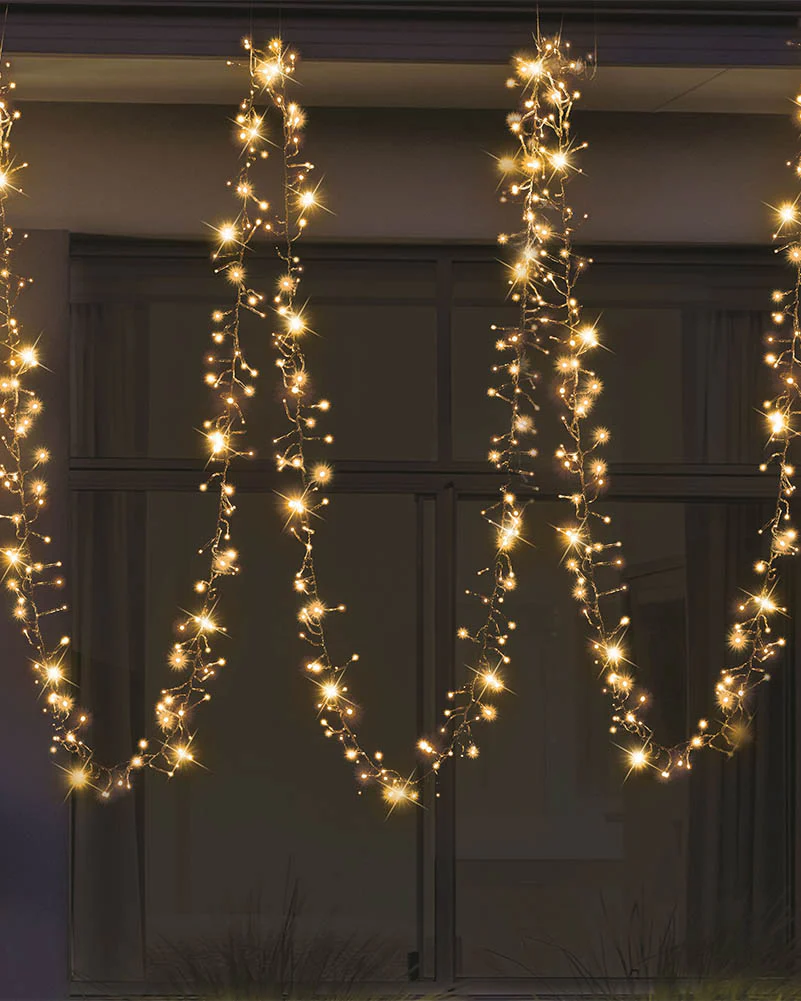 Warm White Cluster Lights 200 Piece Solar LED Lights