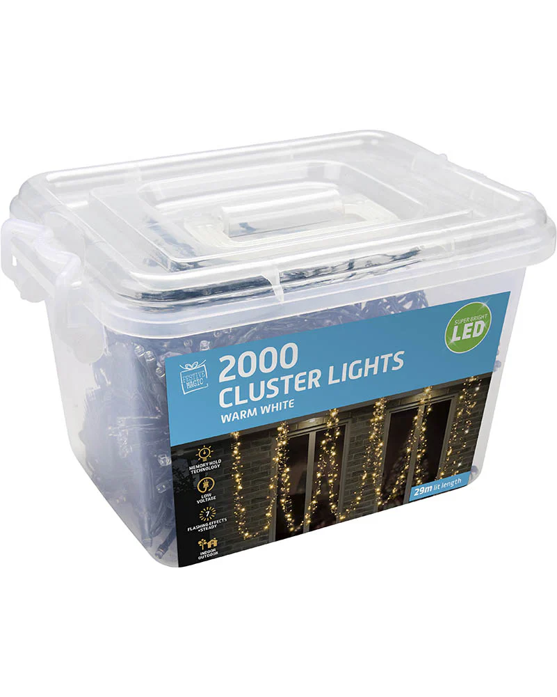 Warm White Cluster Lights 2000 Piece LED Lights - Image 2