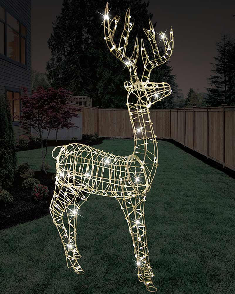 Warm White Standing Reindeer Flashing Christmas LED with Flex Cable 1.1m - Image 2