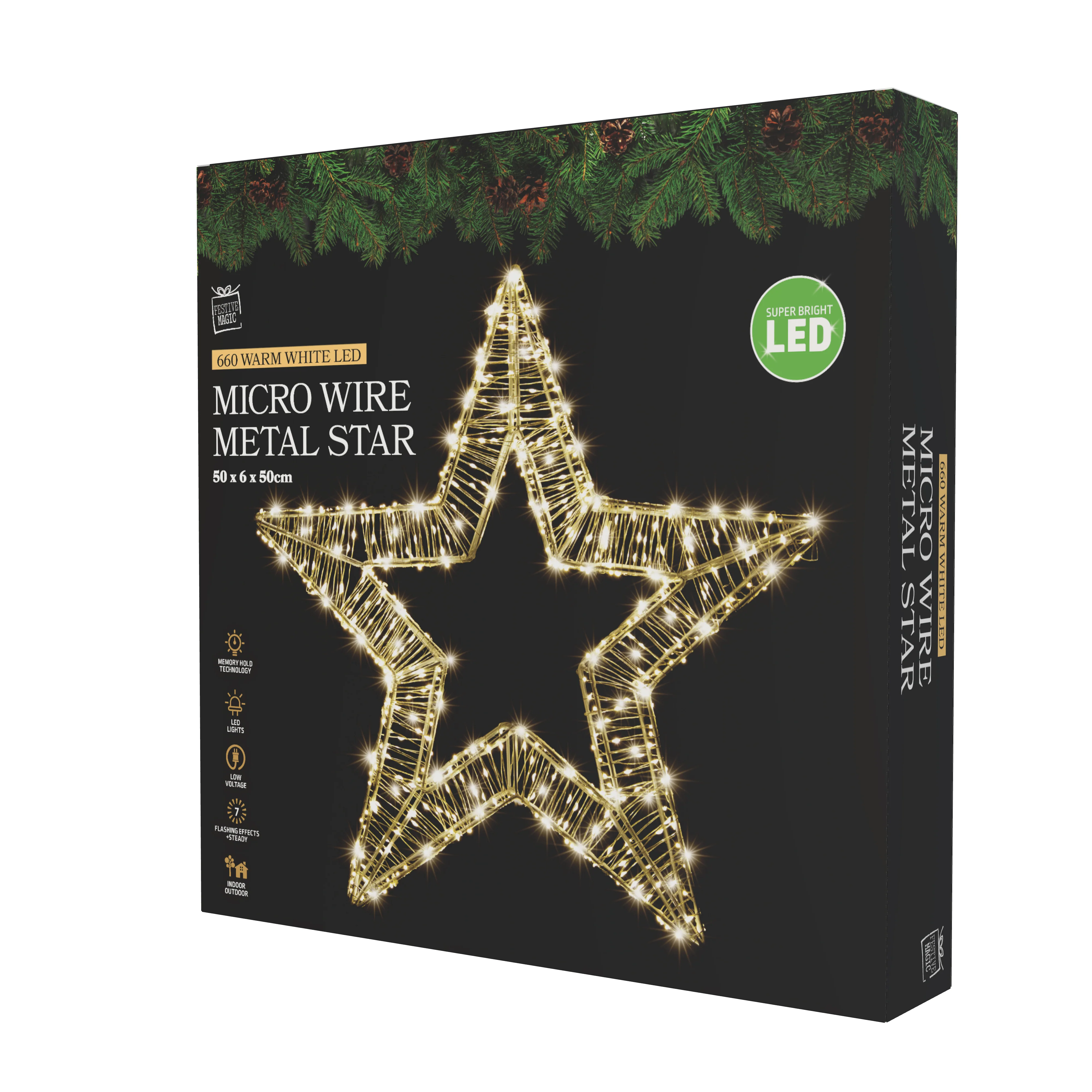 Warm White Star 600 Piece Micro LED Christmas Light 50cm - Image 2