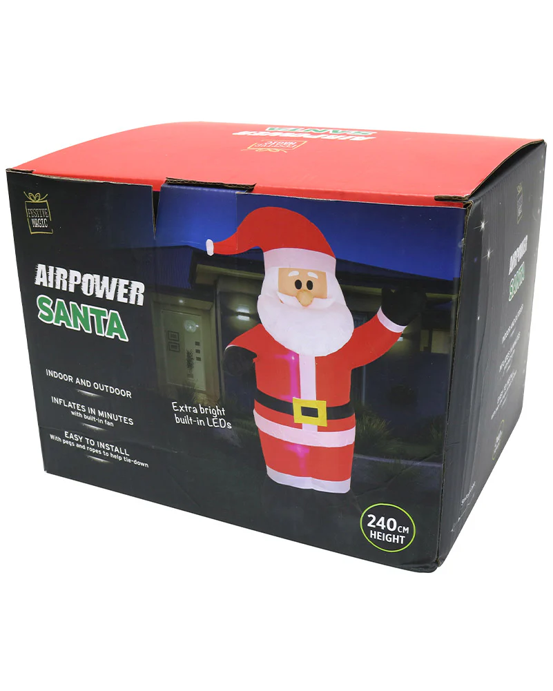 Waving Santa Inflatable Christmas Decoration 2.4m - Image 3