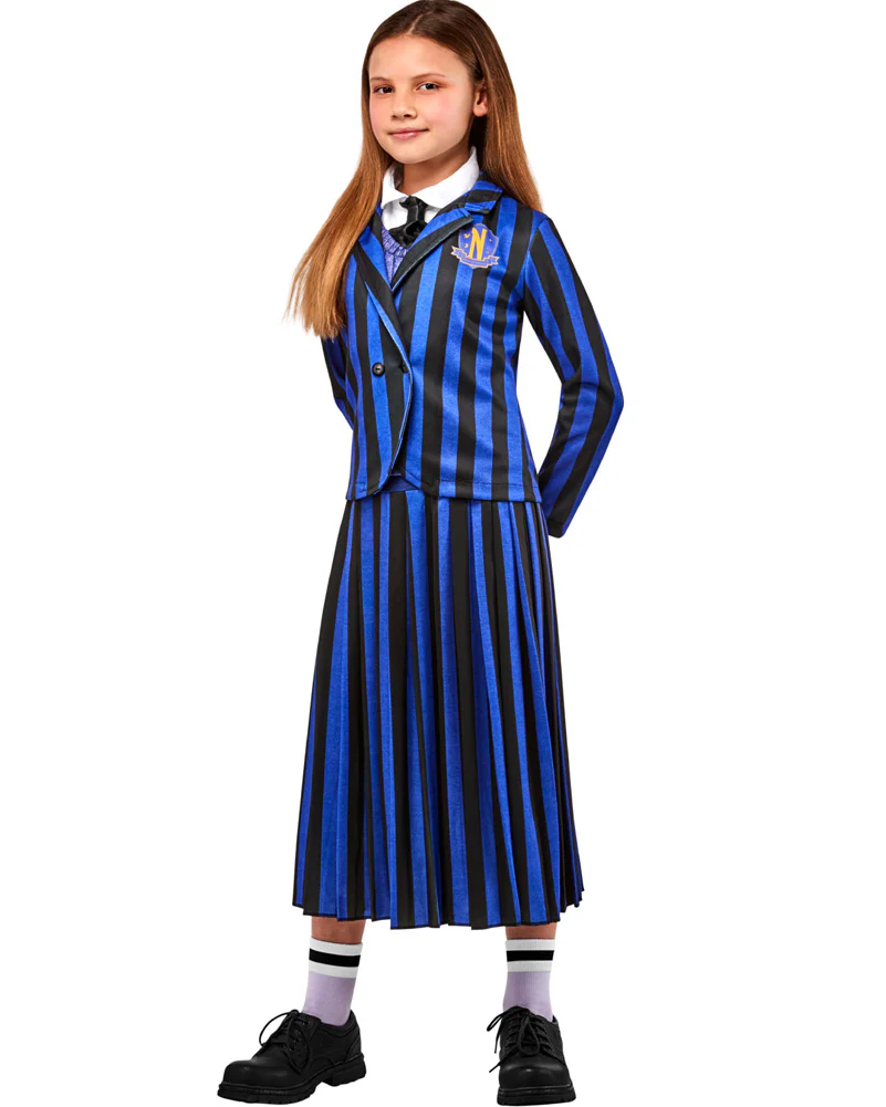 Wednesday Nevermore Academy Blue Enid Deluxe Girls Costume - Image 4