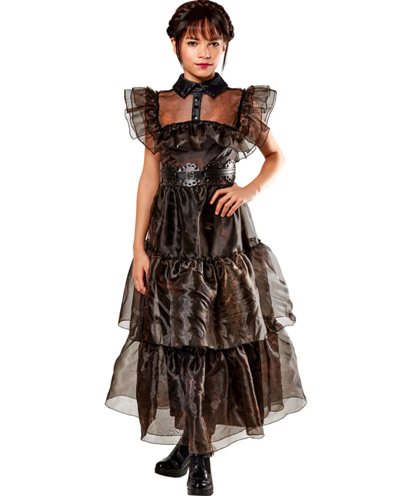 Wednesday Raven Dress Girls Costume