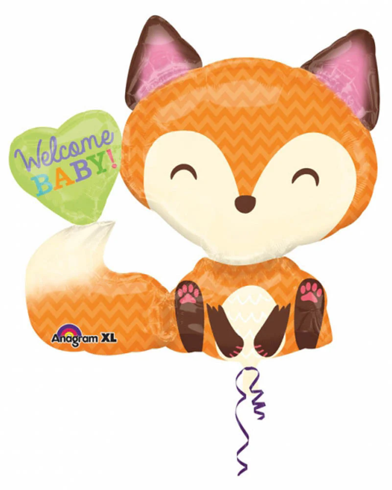Welcome Baby Fox Supershape Foil Balloon 71cm