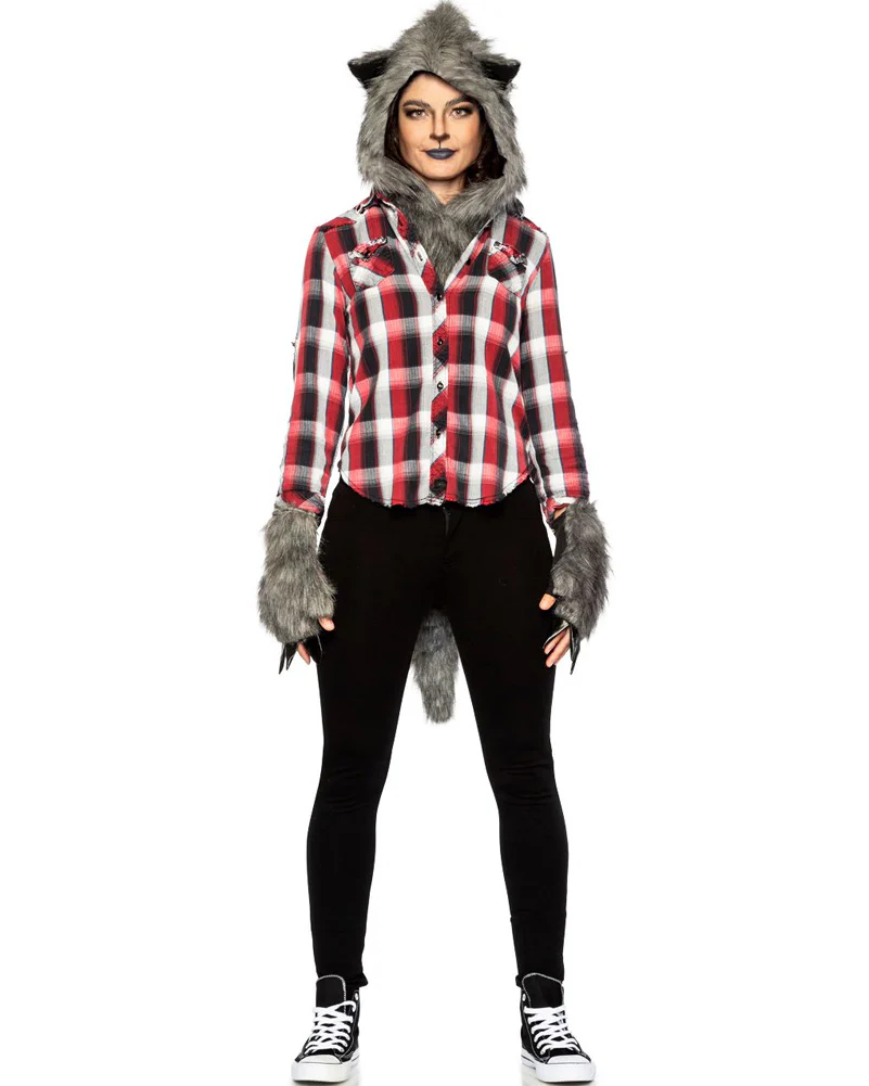 Werewolf Adult Hood Gloves and Tail Kit - Image 2