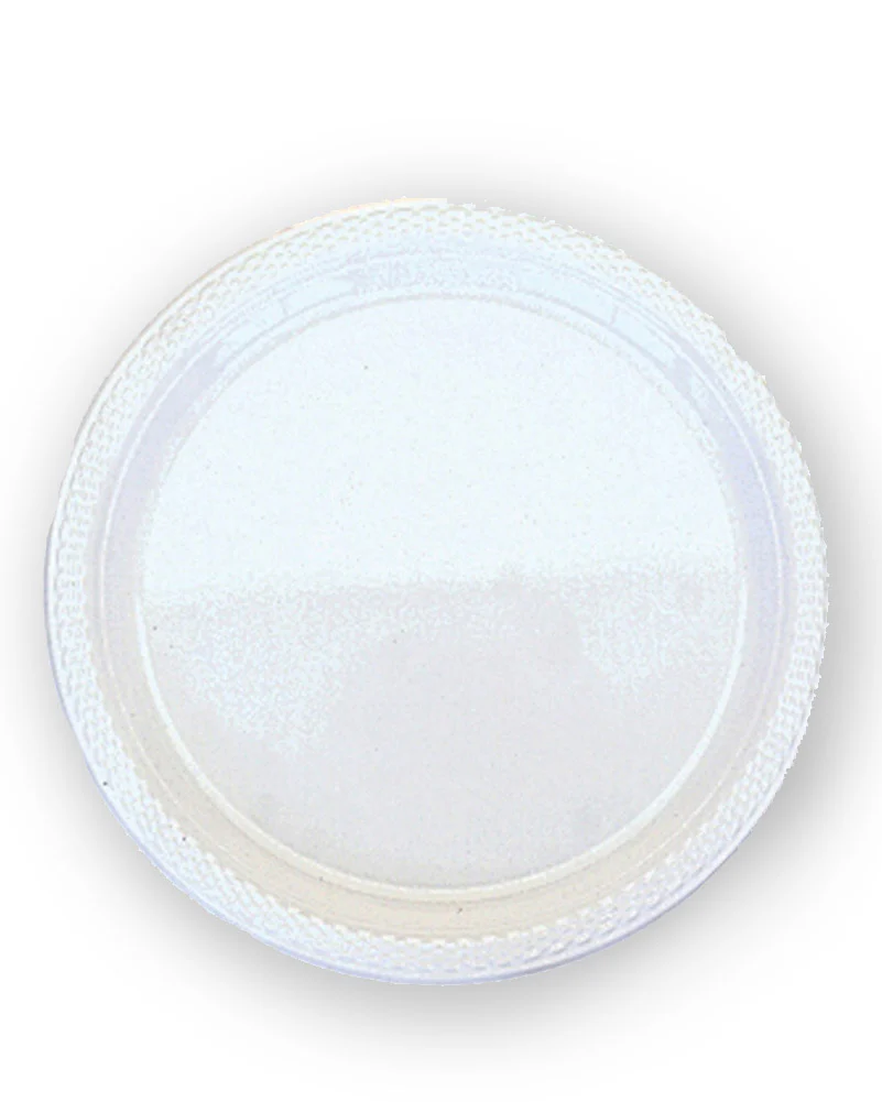 White 23cm Plastic Plates Pack of 20
