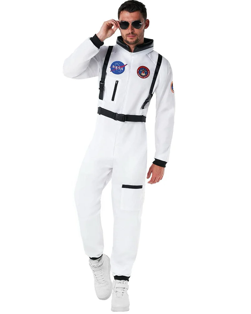 White Astronaut Suit Mens Costume - Image 2