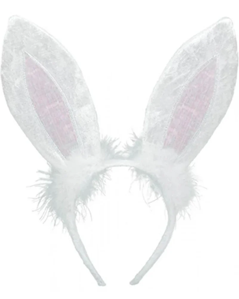 White Bunny Ears Headband