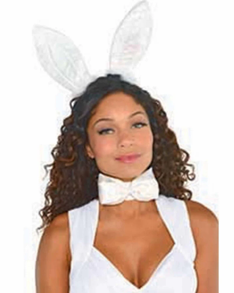 White Bunny Ears Headband - Image 2