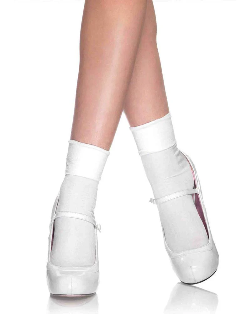 White Cuff Anklet Socks