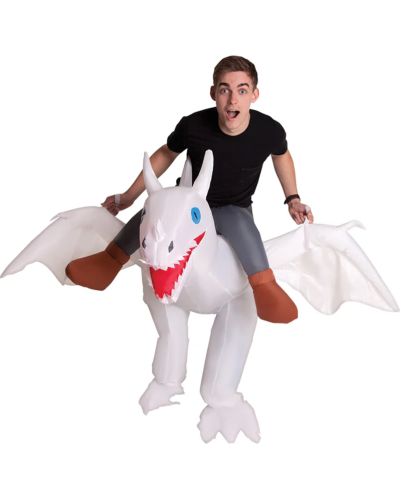 White Dragon Ride On Inflatable Adult Book Week Costume