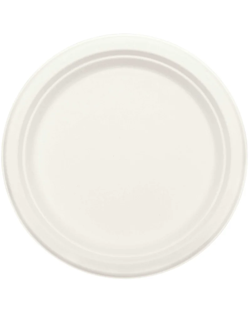 White Eco Sugar Cane 25cm Round Plates Pack of 50