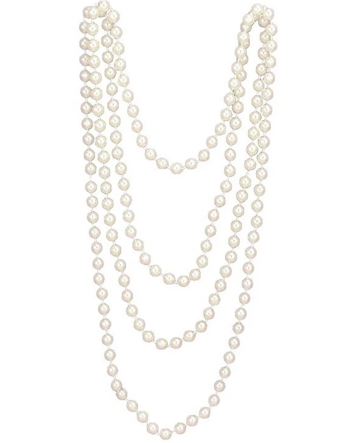 20s White Flapper Beads
