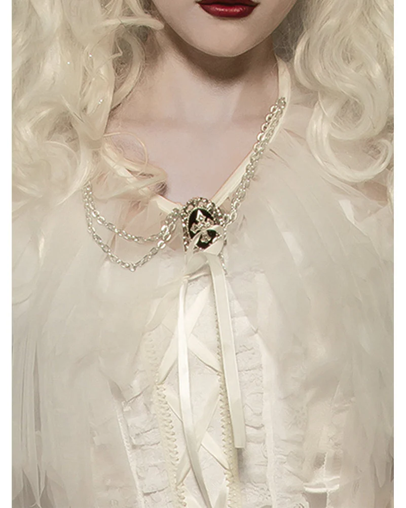 White Ghostly Witch Adult Capelet - Image 3
