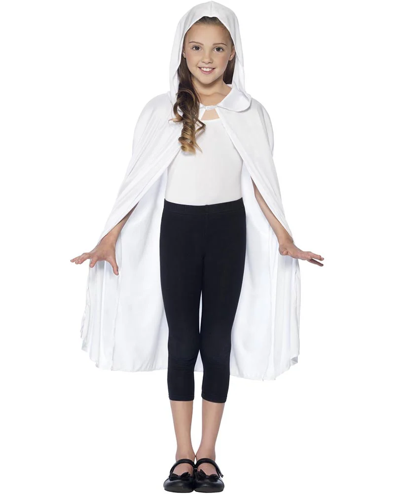 White Hooded Kids Cape