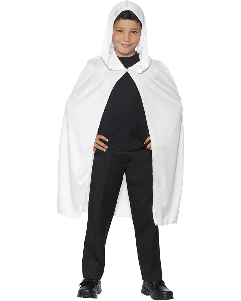 White Hooded Kids Cape - Image 2