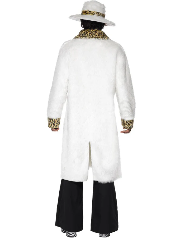White Pimp Coat Mens Costume - Image 3