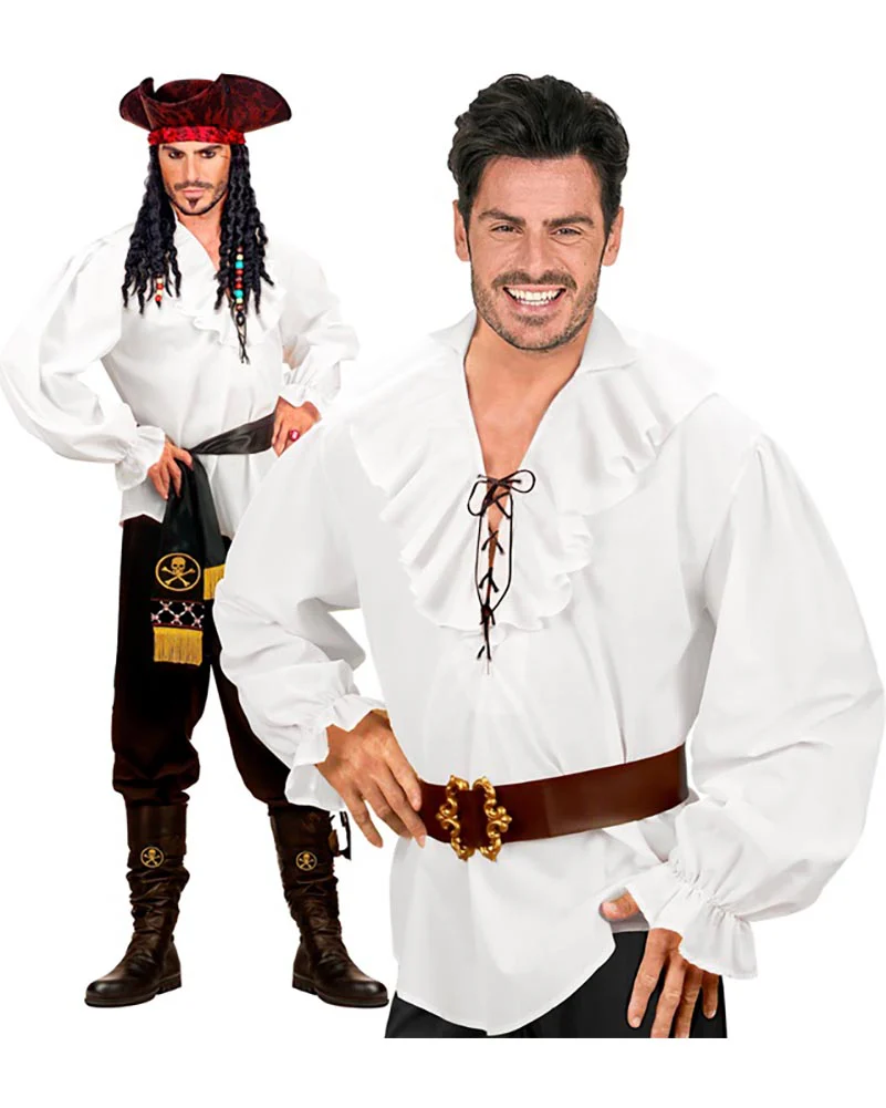 White Pirate Mens Shirt - Image 3