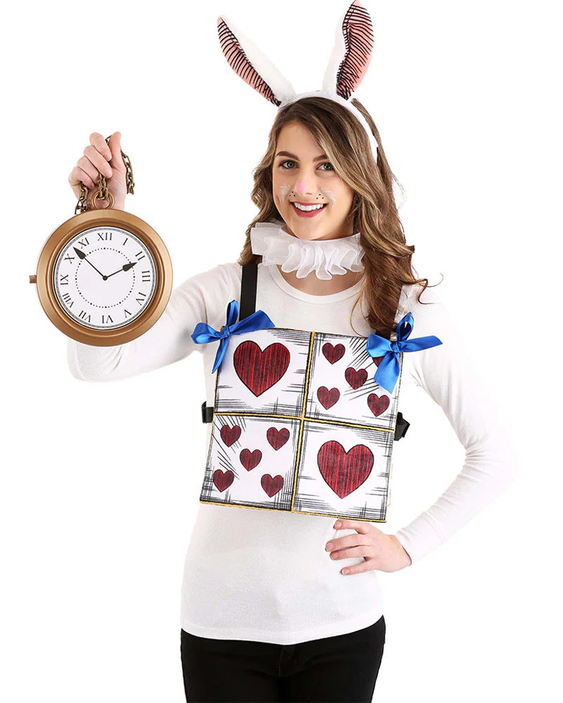 White Rabbit Headband Collar and Tabard Deluxe Book Week Costume Set
