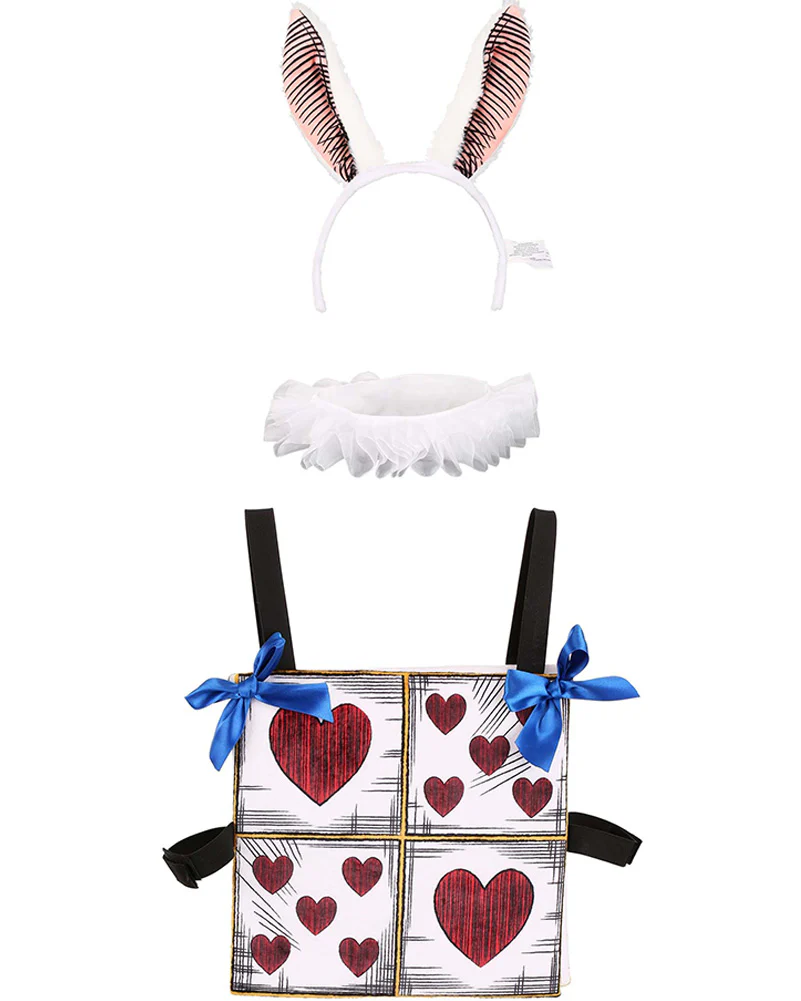 White Rabbit Headband Collar and Tabard Deluxe Book Week Costume Set - Image 2