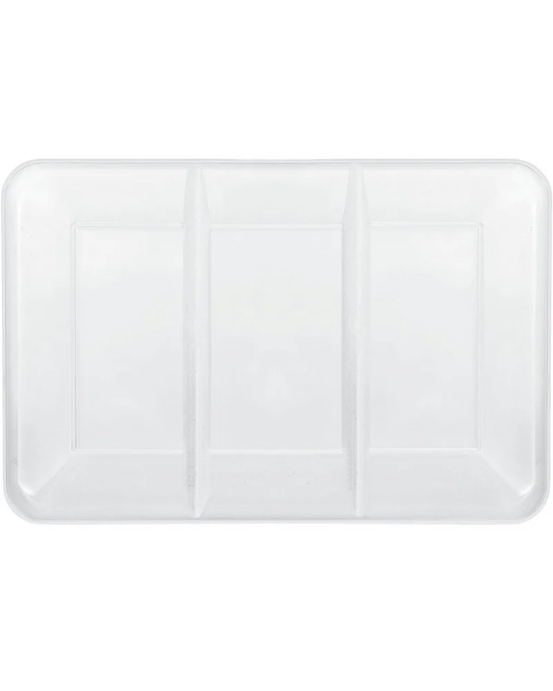 White Rectangular Plastic Compartment Tray 35cm
