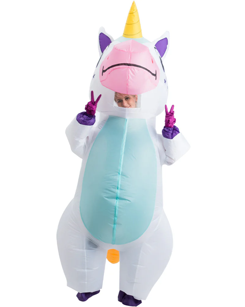 White Unicorn Inflatable Adult Book Week Costume - Image 6