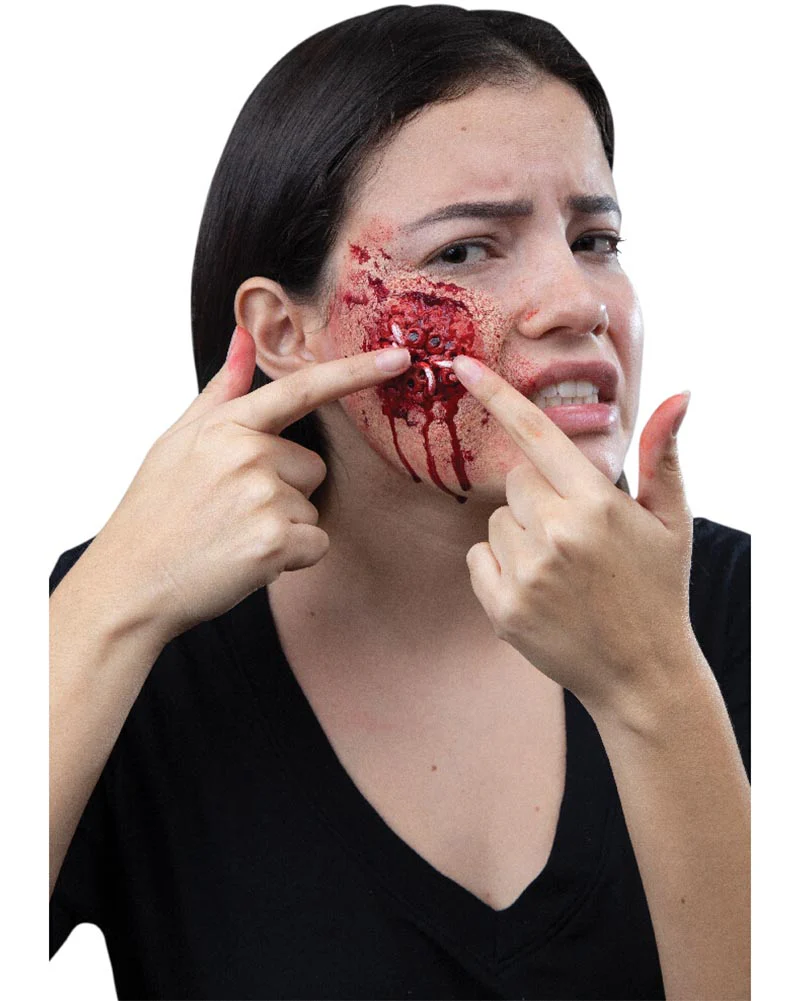 White Worms FX Appliance Transfer Prosthetic Wound