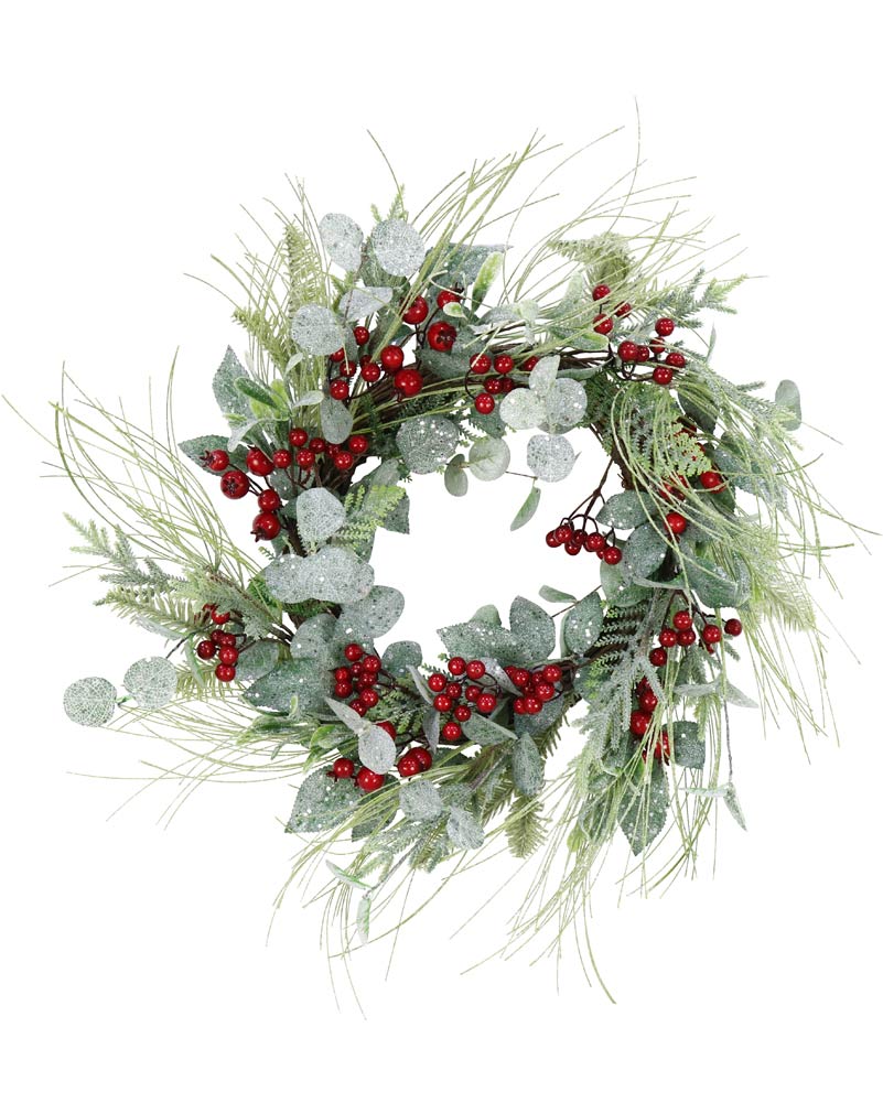 Wild Eucalyptus Berry Christmas Wreath 50cm
