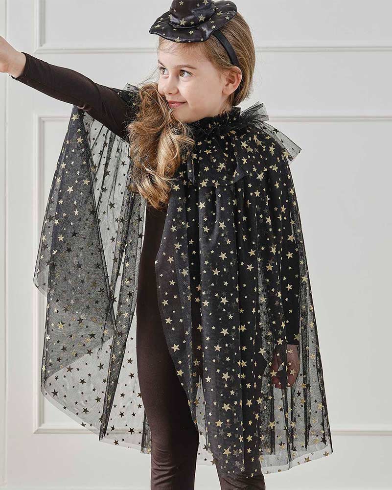 Witch Black & Gold Star Cape - Image 2