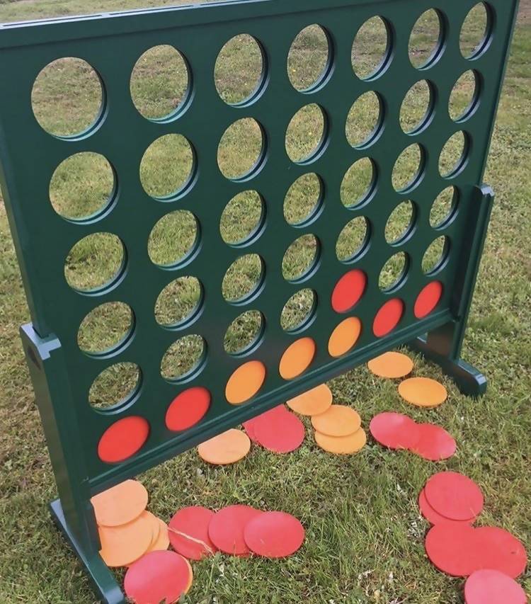 Wooden Indoor Outdoor Giant Connect Four In A Row Game Set 120x109cm Green - Image 5