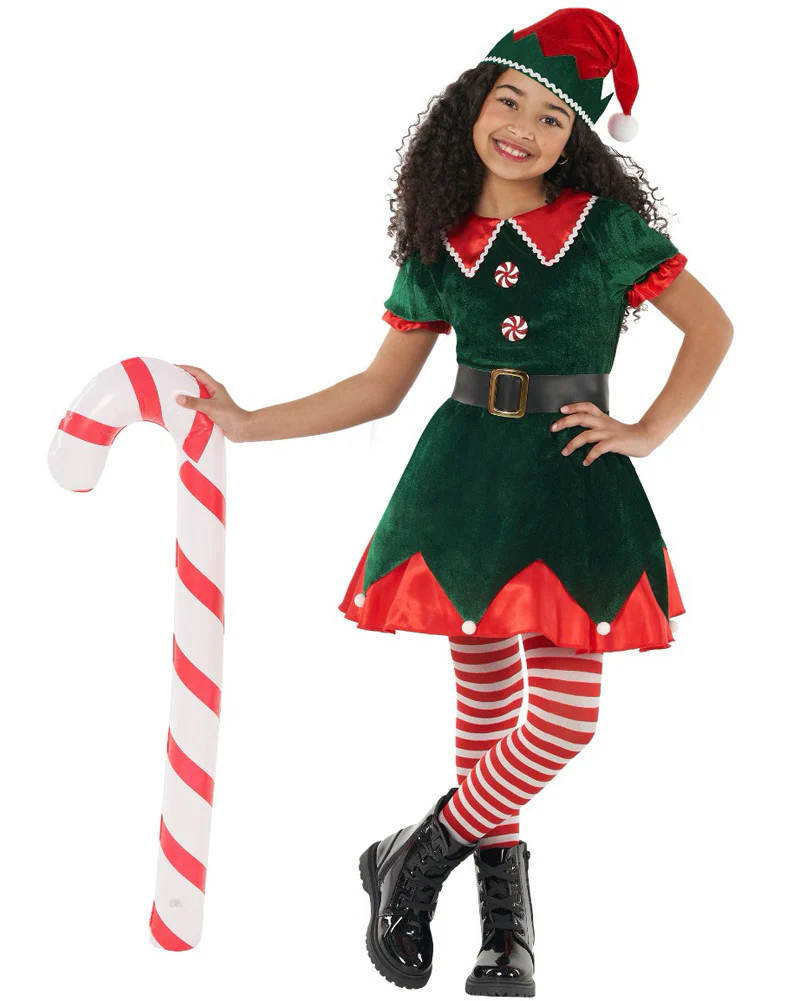 Workshop Elf Dress Green Girls Costume - Image 6