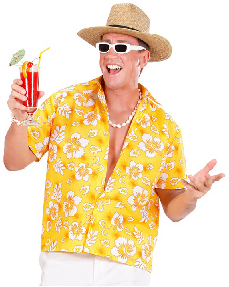 Yellow Hawaiian Mens Shirt - Image 3